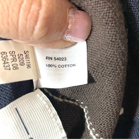 Gap Men’s Navy Blue & Tan Argyle Academia Long Sleeve V Neck Sweater Size Large - Picture 4 of 5